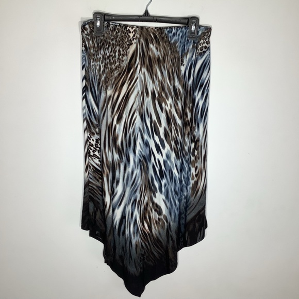 Chicos Animal Penny‎ Womens Asymmetrical Fashion Skirt Size 1 NWT.